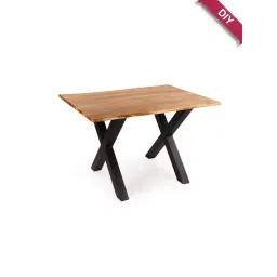 ExclusiveLane Raw Edges Beige Acacia Wood Handcrafted 4 Seater Dining Table-picture-45