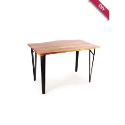 ExclusiveLane Raw Edges Beige Acacia Wood Handcrafted 4 Seater Dining Table Natural Finish-picture-25