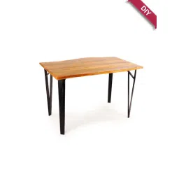 ExclusiveLane Raw Edges Brown Acacia Wood Handcrafted 4 Seater Dining Table Honey Finish-picture-22