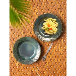 ExclusiveLane Reef Green Ceramic Dinner Plate - Set of 2-picture-17