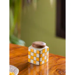ExclusiveLane 'Shatranj Check' Hand-painted Storage Jar & Container (Airtight, 200 ML, 4 Inch)-picture-10