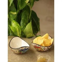 ExclusiveLane 'The Hut Curved Serving' Hand-Painted Ceramic Bowls (Set Of 2)-picture-14