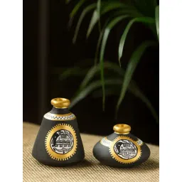 ExclusiveLane Tiny Twins Pots Showpieces With Intricate Madhubani Hand-Painting In Terracotta-picture-38