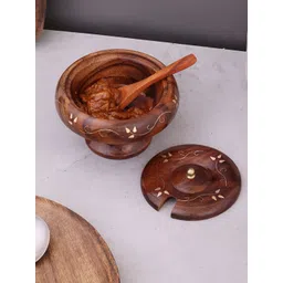 EXIM DECOR Brown Achar Dani Wooden Curio Showpiece-picture-13