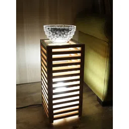 EXIM DECOR Brown Mini Table Stacked Night Stand Cum Shelf Lamp-picture-30