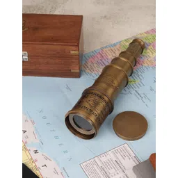EXIM DECOR Brown Telescope With Wooden Sheesham Box Curio Showpiece-picture-16