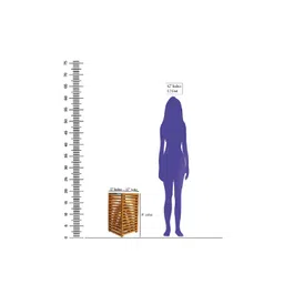 EXIM DECOR Brown Wooden Night Stand Cum End Table Shelf Lamp image 4