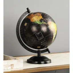 exim decor Mini Black Globe With Metal Stand Showpiece-picture-37