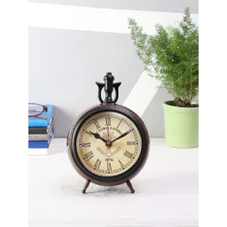 EXIM DECOR Victoria Brown Wooden Vintage Analogue Table Clock-picture-11