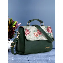 Exotic Floral Printed PU Structured Satchel-picture-37