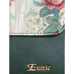 Exotic Floral Printed PU Structured Satchel image 5