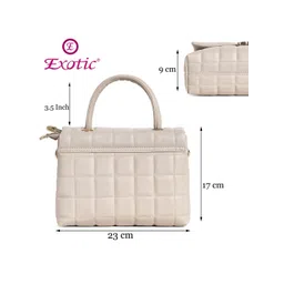 Exotic Textured PU Structured Handheld Bag with Quilted image 5