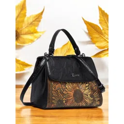Exotic Women Floral Printed Structured Satchel Bag-picture-41