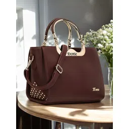 Exotic Women Solid Structured Leather Handheld Bag-picture-16