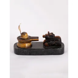 Exotic India Black & Brown Shivalinga & Nandi With Sheshnaag Pooja Essentials-picture-19