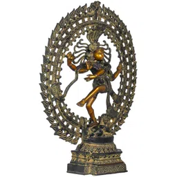 Exotic India Black & Yellow Lord Shiva as Nataraja Religious Idol Showpiece-picture-13