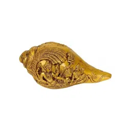 Exotic India Brass Conch With Lord Vishnu & Lakshmi Ji-picture-27