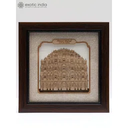 Exotic India Brown & Black Hawa Mahal Wooden Carved Frame Wall Hangings-picture-34