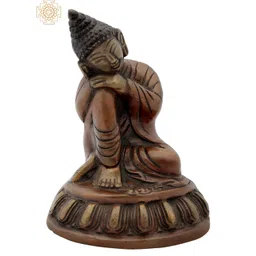 Exotic India Brown & Black Thinking Buddha Idol Showpiece-picture-26