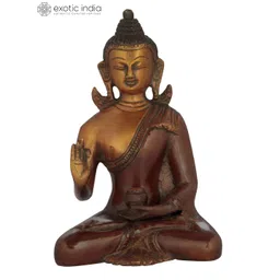 Exotic India Brown & Black Tibetan Buddhist Deity Idol Showpiece-picture-21