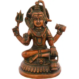 Exotic India Brown & Green Lord Shiva Religious Idol Showpiece-picture-11
