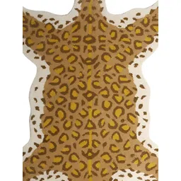 Exotic India Brown and Yellow Leopard Shaped Asana Floor Mat-picture-38