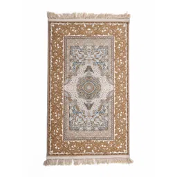 Exotic India Brown Ethnic Motifs Printed Cotton Carpet image 1