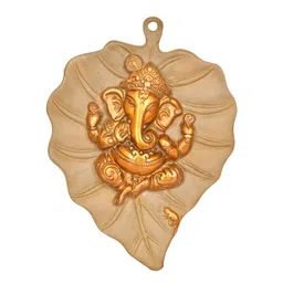 Exotic India Brown Pipal Leaf With Central Ganesha M-picture-38