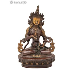Exotic India Brown Tibetan Buddhist Deity Vajrasattva Idol Showpiece-picture-24
