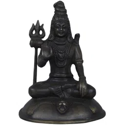 Exotic India Cocoa Brown & Black Lord Shiva Religious Idol Showpiece-picture-14