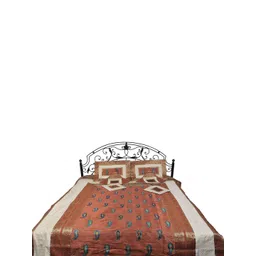Exotic India Copper-Toned & Brown Ethnic Motifs 300 TC Queen Bedsheet With Pillow Covers-picture-16
