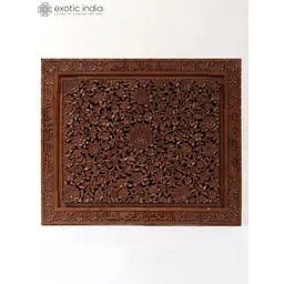 Exotic India Ethnic Motifs Matte Hall Carved Wall Hanging Wall Decor - 7 In-picture-25