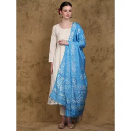 Exotic India Ethnic Motifs Printed Art Silk Batik Dupatta-picture-42