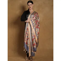 Exotic India Floral Khari Print Satin Dupatta-picture-39