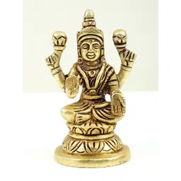 Exotic India Goddess Lakshmi Sitting on Pedestal Statue Showpiece-picture-33