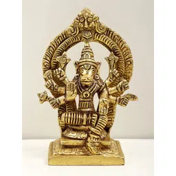 Exotic India Goddess Varahi on Kirtimukha Brass Statue-picture-29