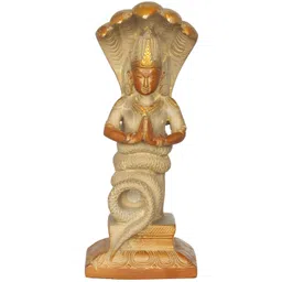 Exotic India Gold-Toned & Brown Lord Patanjali Brass Idol Showpiece-picture-36