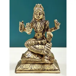 Exotic India Gold Toned Bala Tripura Sundari Religious Idol Showpiece-picture-32