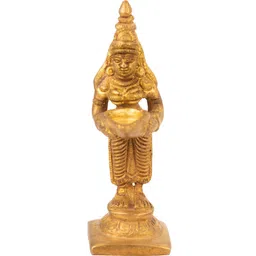 Exotic India Gold -Toned Brass Deepalakshmi Lamp-image-28