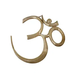 Exotic India Gold-Toned Brass Large OM Wall Hanging-picture-15