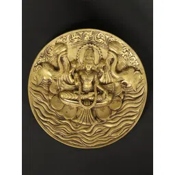 Exotic India Gold-Toned Goddess Lakshmi Wall Hanging Plate-picture-33
