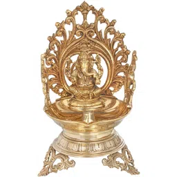 Exotic India Gold Toned Lord Ganesha Large Oil Diya-image-21
