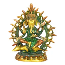 Exotic India Gold-Toned Nepalese form of Ganesha Religious Idol Showpiece-picture-17