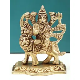 Exotic India Gold-Toned Small Eight Armed Goddess Durga-picture-27