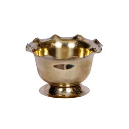 Exotic India Gold Toned Textured Brass Chandan Pela-picture-32