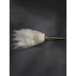 Exotic India Gold Toned Textured Brass Pooja Whisk-picture-21