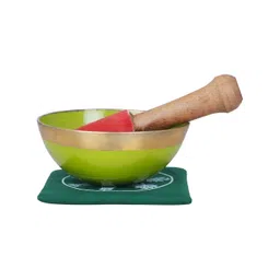 Exotic India Green & Gold Toned Printed Brass Curio Showpiece-image-45