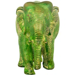 Exotic India Green & Yellow Elephant Figurine Showpiece-picture-30