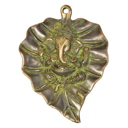 Exotic India Green Pipal Leaf With Central Ganesha-picture-41