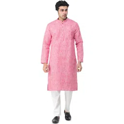 Exotic India Men Pure Cotton Kurta with Pyjamas &-picture-24